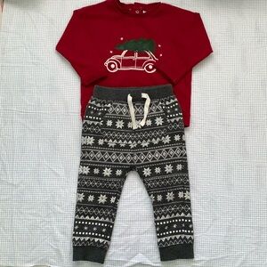 18 month Christmas tree and car sweat shirt/pants